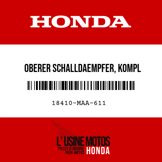 image de 18410-MAA-611 OBERER SCHALLDAEMPFER, KOMPL