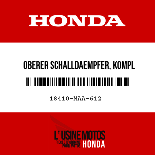 image de 18410-MAA-612 OBERER SCHALLDAEMPFER, KOMPL