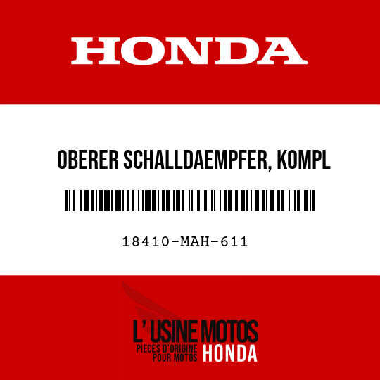 image de 18410-MAH-611 OBERER SCHALLDAEMPFER, KOMPL