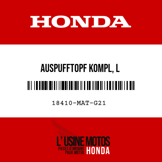 image de 18410-MAT-G21 AUSPUFFTOPF KOMPL, L