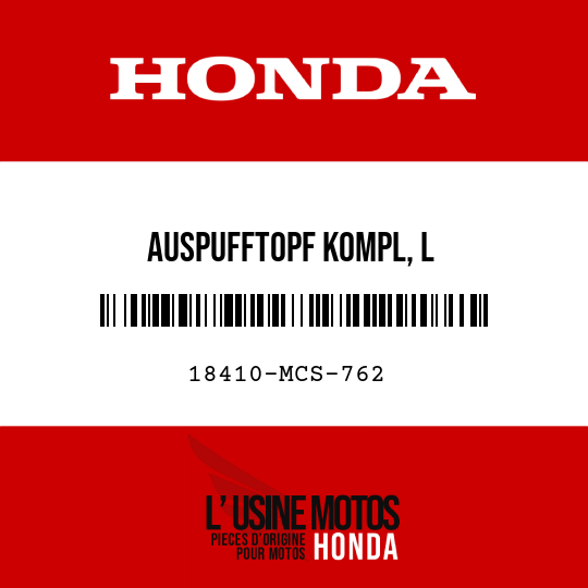 image de 18410-MCS-762 AUSPUFFTOPF KOMPL, L