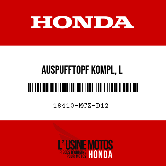 image de 18410-MCZ-D12 AUSPUFFTOPF KOMPL, L
