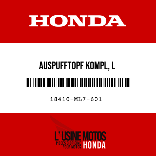 image de 18410-ML7-601 AUSPUFFTOPF KOMPL, L