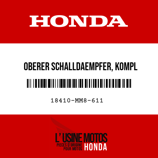 image de 18410-MM8-611 OBERER SCHALLDAEMPFER, KOMPL