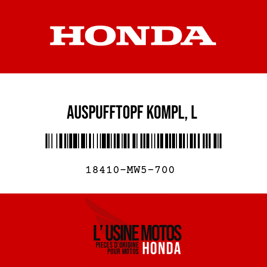 image de 18410-MW5-700 AUSPUFFTOPF KOMPL, L