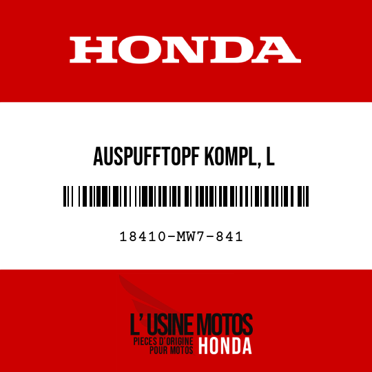 image de 18410-MW7-841 AUSPUFFTOPF KOMPL, L