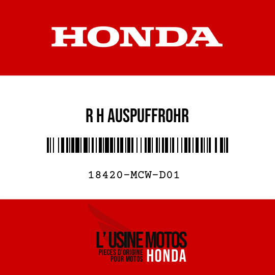 image de 18420-MCW-D01 R H AUSPUFFROHR