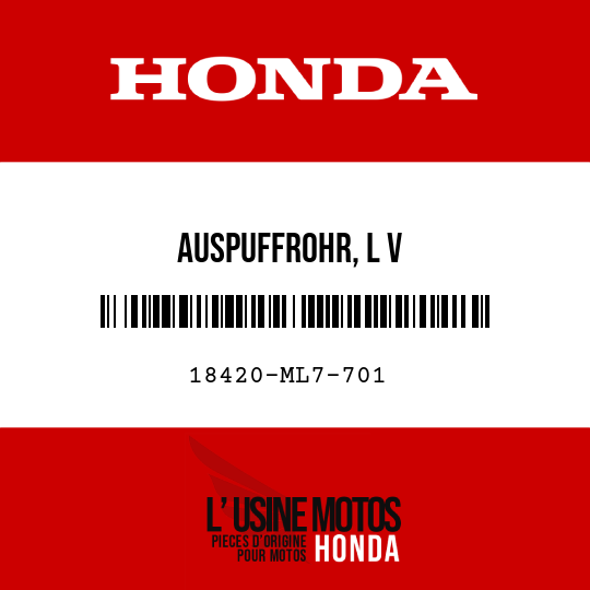 image de 18420-ML7-701 AUSPUFFROHR, L V