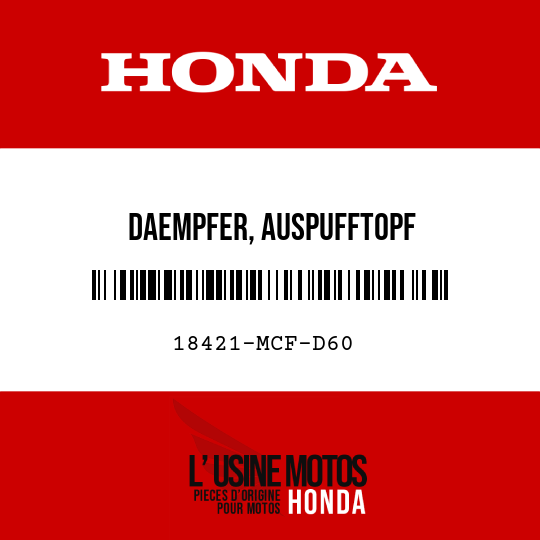 image de 18421-MCF-D60 DAEMPFER, AUSPUFFTOPF