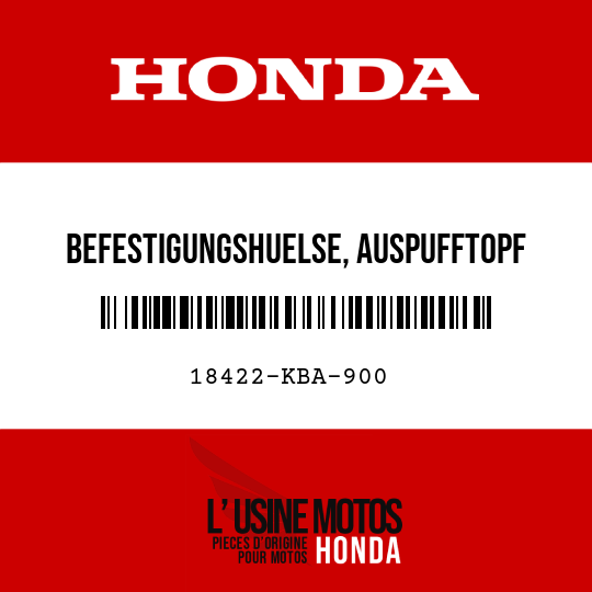 image de 18422-KBA-900 BEFESTIGUNGSHUELSE, AUSPUFFTOPF