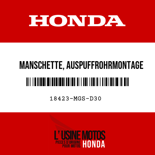 image de 18423-MGS-D30 MANSCHETTE, AUSPUFFROHRMONTAGE
