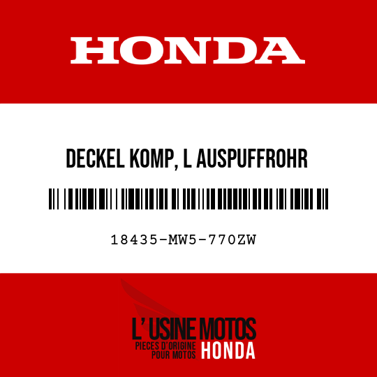 image de 18435-MW5-770ZW DECKEL KOMP, L AUSPUFFROHR SCHUETZER TYPE26 