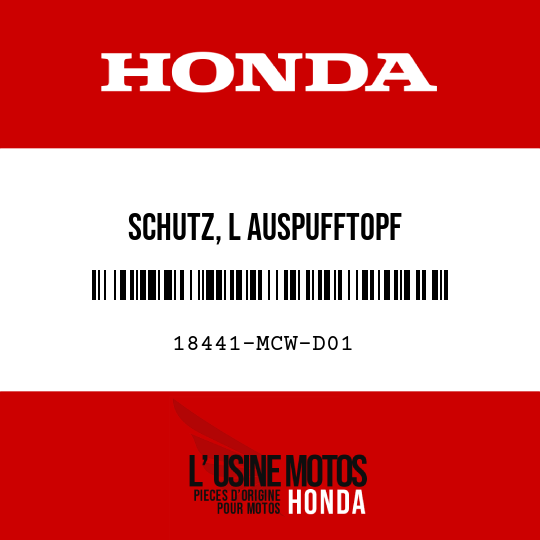 image de 18441-MCW-D01 SCHUTZ, L AUSPUFFTOPF