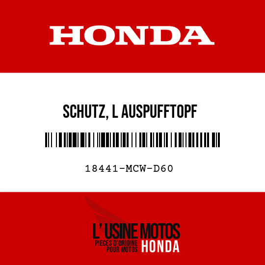 image de 18441-MCW-D60 SCHUTZ, L AUSPUFFTOPF