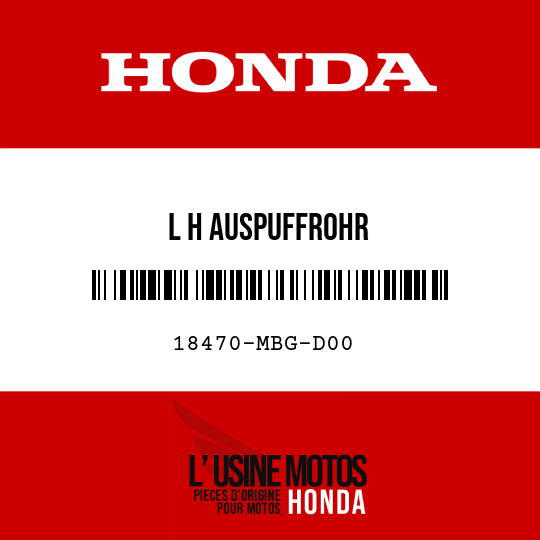 image de 18470-MBG-D00 L H AUSPUFFROHR