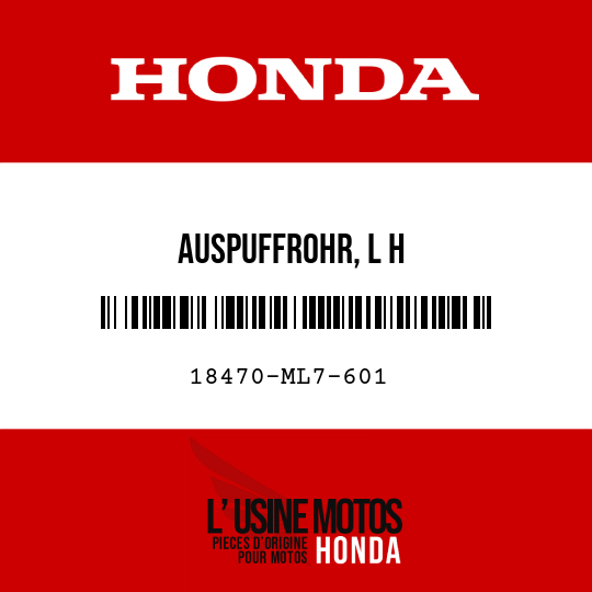 image de 18470-ML7-601 AUSPUFFROHR, L H