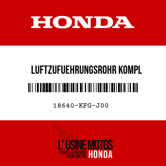 image de 18640-KFG-J00 LUFTZUFUEHRUNGSROHR KOMPL
