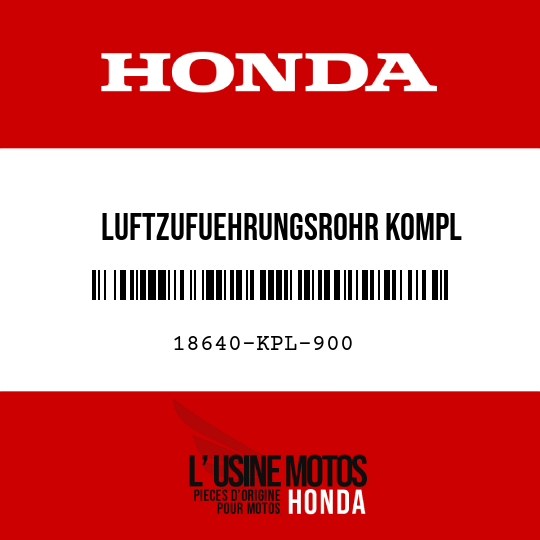 image de 18640-KPL-900 LUFTZUFUEHRUNGSROHR KOMPL