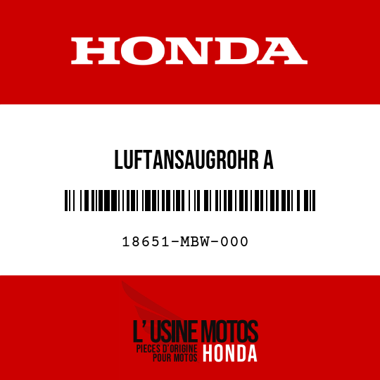 image de 18651-MBW-000 LUFTANSAUGROHR A