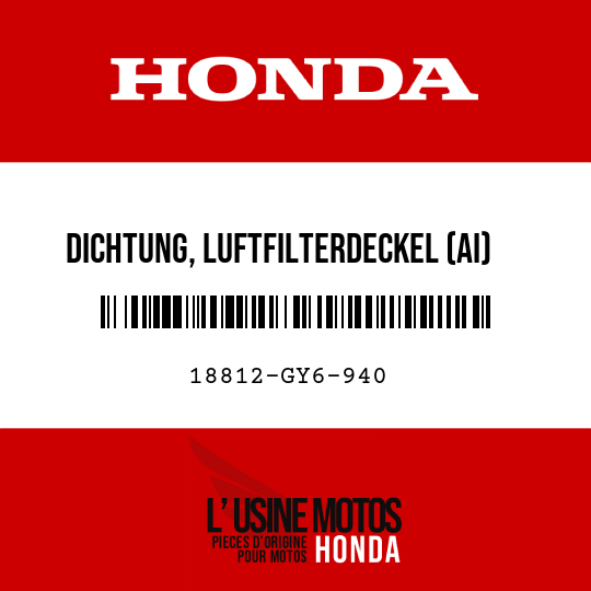 image de 18812-GY6-940 DICHTUNG, LUFTFILTERDECKEL (AI)