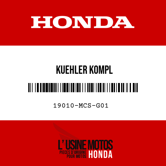 image de 19010-MCS-G01 KUEHLER KOMPL