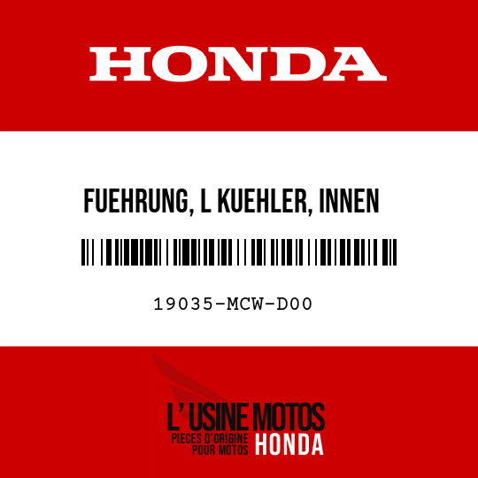 image de 19035-MCW-D00 FUEHRUNG, L KUEHLER, INNEN