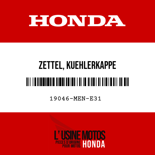 image de 19046-MEN-E31 ZETTEL, KUEHLERKAPPE
