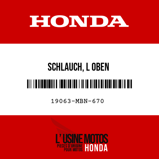 image de 19063-MBN-670 SCHLAUCH, L OBEN