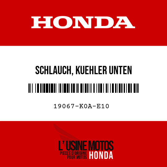 image de 19067-K0A-E10 SCHLAUCH, KUEHLER UNTEN