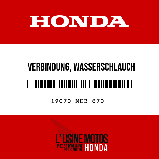 image de 19070-MEB-670 VERBINDUNG, WASSERSCHLAUCH