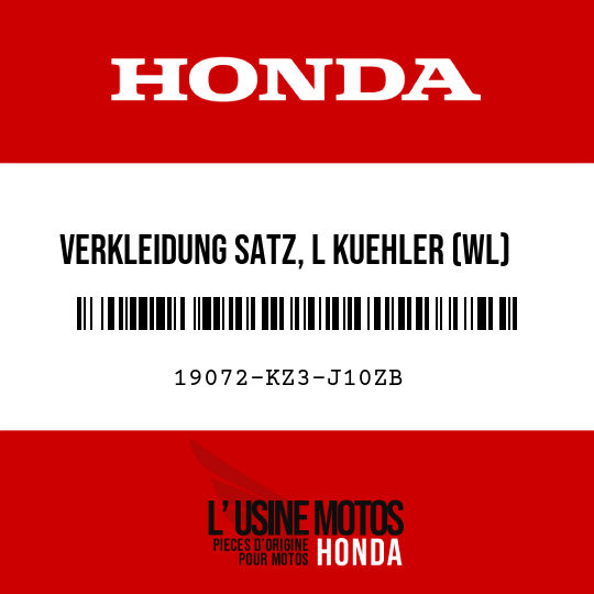image de 19072-KZ3-J10ZB VERKLEIDUNG SATZ, L KUEHLER (WL) TYPE1