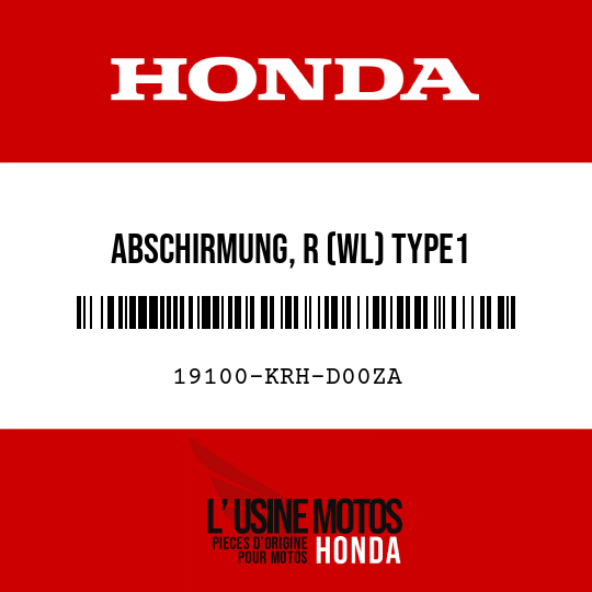 image de 19100-KRH-D00ZA ABSCHIRMUNG, R (WL) TYPE1