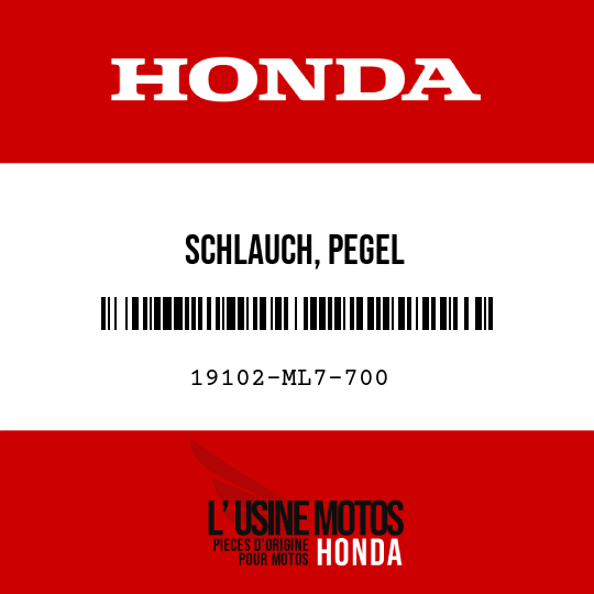 image de 19102-ML7-700 SCHLAUCH, PEGEL