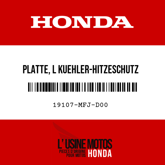 image de 19107-MFJ-D00 PLATTE, L KUEHLER-HITZESCHUTZ