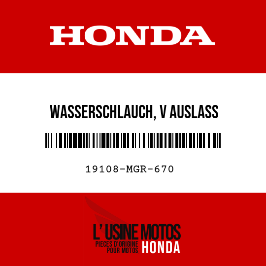 image de 19108-MGR-670 WASSERSCHLAUCH, V AUSLASS