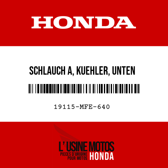 image de 19115-MFE-640 SCHLAUCH A, KUEHLER, UNTEN