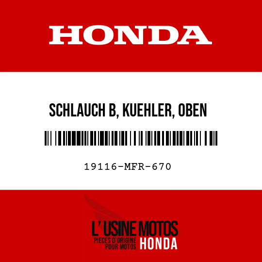 image de 19116-MFR-670 SCHLAUCH B, KUEHLER, OBEN