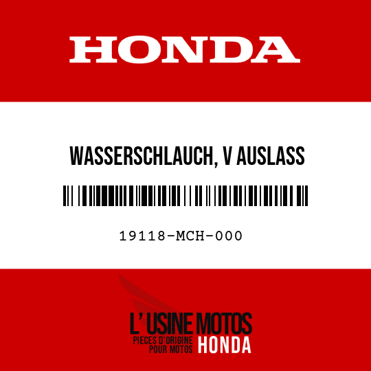 image de 19118-MCH-000 WASSERSCHLAUCH, V AUSLASS