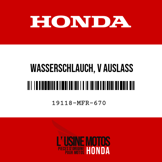 image de 19118-MFR-670 WASSERSCHLAUCH, V AUSLASS