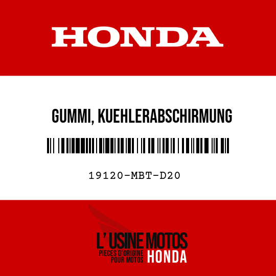 image de 19120-MBT-D20 GUMMI, KUEHLERABSCHIRMUNG