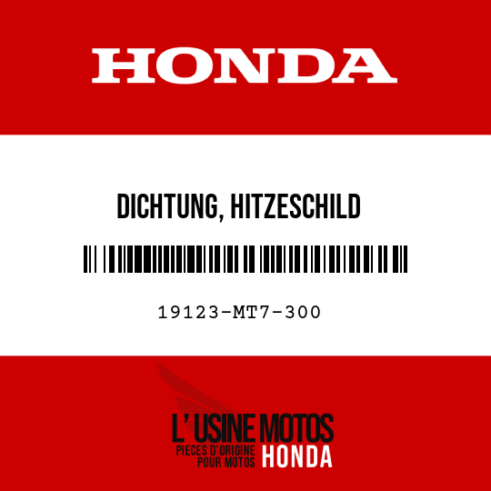 image de 19123-MT7-300 DICHTUNG, HITZESCHILD