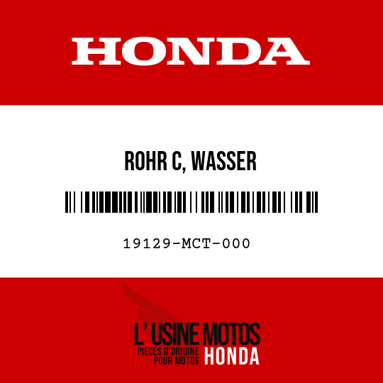 image de 19129-MCT-000 ROHR C, WASSER
