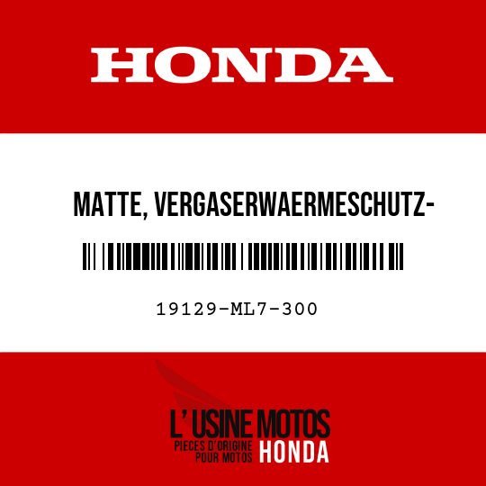 image de 19129-ML7-300 MATTE, VERGASERWAERMESCHUTZ- SCHALLDAEMPFER