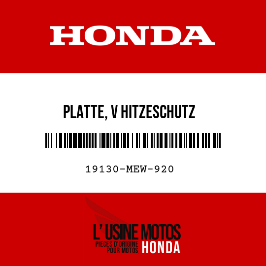 image de 19130-MEW-920 PLATTE, V HITZESCHUTZ