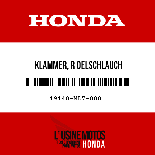 image de 19140-ML7-000 KLAMMER, R OELSCHLAUCH