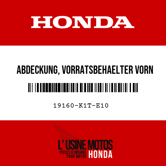 image de 19160-K1T-E10 ABDECKUNG, VORRATSBEHAELTER VORN