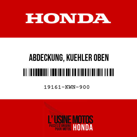 image de 19161-KWN-900 ABDECKUNG, KUEHLER OBEN