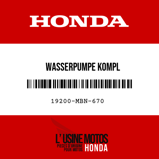image de 19200-MBN-670 WASSERPUMPE KOMPL