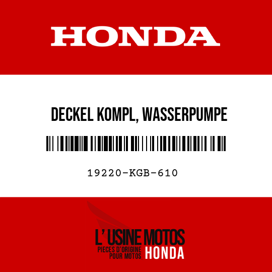 image de 19220-KGB-610 DECKEL KOMPL, WASSERPUMPE
