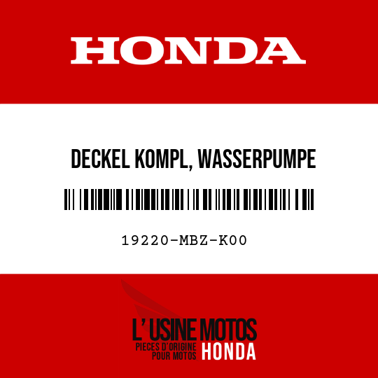 image de 19220-MBZ-K00 DECKEL KOMPL, WASSERPUMPE